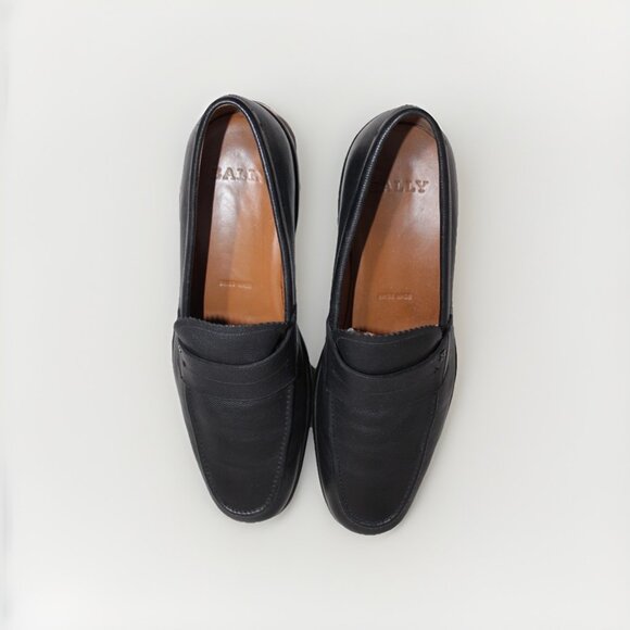 Bally Micson Men's Black Pebbled Leather Oxford Shoes Driving Loafer Slip 11.5 D - Picture 5 of 14